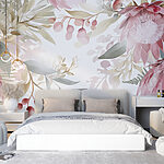 Papier peint Aquarelle florale fantaisiste