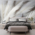 Papier peint Groupe de plumes blanches
