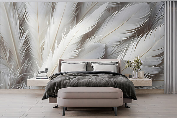 Groupe de plumes blanches Papier peint Groupe de plumes blanches