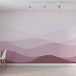 Papier peint Lignes ondulées violettes et blanches