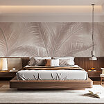 Papier peint Groupe de plumes sur fond blanc