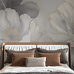 Papier peint Peinture de fleurs sur un mur
