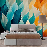 Papier peint Feuilles colorées en rangée