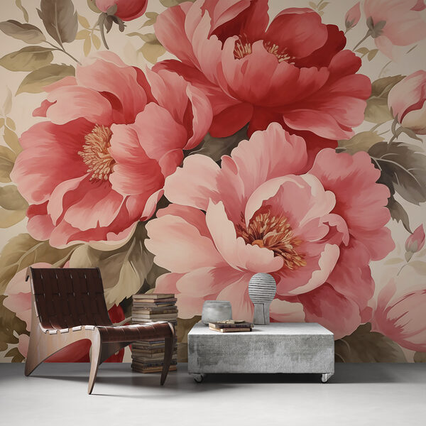 Des fleurs élégantes dans des tons doux Papier peint Des fleurs élégantes dans des tons doux