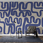 Papier peint Lignes bleues sur fond blanc