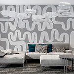 Papier peint Labyrinthe avec lignes blanches