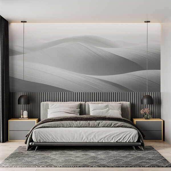 Paysage blanc et gris Papier peint Paysage blanc et gris