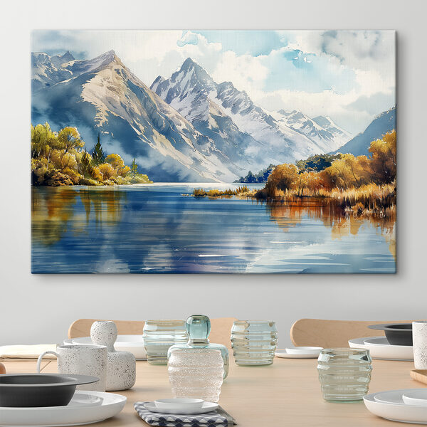 Eau avec des montagnes en arrière-plan Tableaux Eau avec des montagnes en arrière-plan