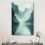 Tableaux Plan d'eau avec montagnes et brouillard