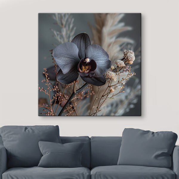 Fleur noire avec des fleurs blanches Tableaux Fleur noire avec des fleurs blanches