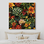 Tableaux Tapisserie luxuriante de fleurs vibrantes.