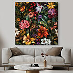 Tableaux Motif floral coloré avec de nombreuses fleurs