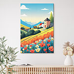 Tableaux Maison dans une vallée fleurie