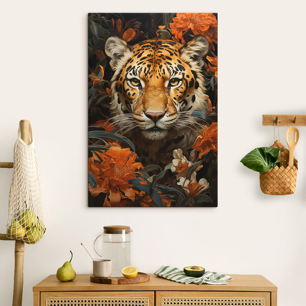 Tigre parmi les fleurs d'oranger luxuriantes Tableaux Tigre parmi les fleurs d'oranger luxuriantes