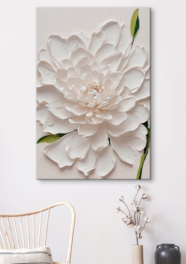 Elégante fleur blanche en relief Tableaux Elégante fleur blanche en relief
