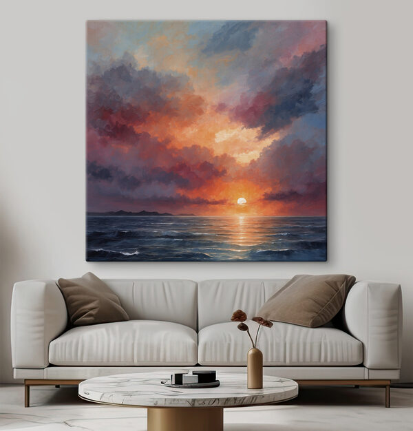 Coucher de soleil sur l'océan Tableaux Coucher de soleil sur l'océan
