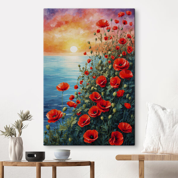 Peinture de fleurs rouges et d'eau Tableaux Peinture de fleurs rouges et d'eau
