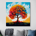 Tableaux Peinture d'un arbre aux feuilles colorées