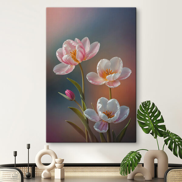 Groupe de fleurs roses et blanches Tableaux Groupe de fleurs roses et blanches