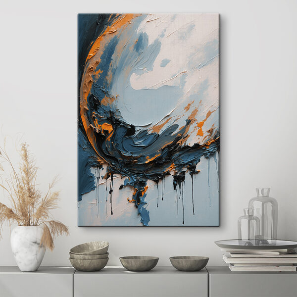 Peinture bleue et orange Tableaux Peinture bleue et orange