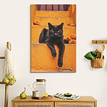 Tableaux Chat noir couché sur un escalier