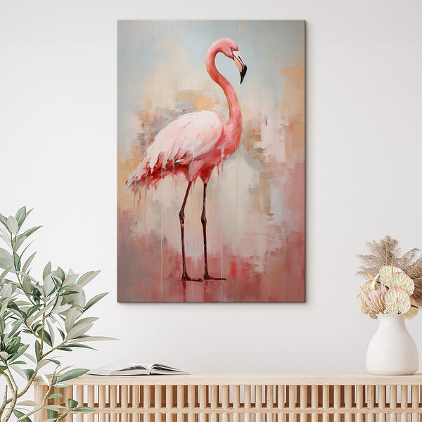 Peinture d'un flamant rose Tableaux Peinture d'un flamant rose