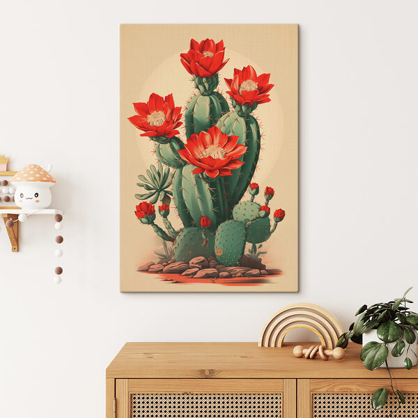 Cactus à fleurs rouges Tableaux Cactus à fleurs rouges