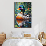 Tableaux Canard coloré dans l'eau