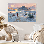 Tableaux Femme marchant dans la neige