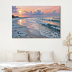 Tableaux Plage avec des vagues et des gens