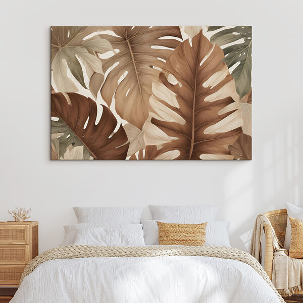 Groupe de feuilles brunes et blanches Tableaux Groupe de feuilles brunes et blanches