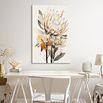 Tableaux Fleur avec feuilles et fleur blanche