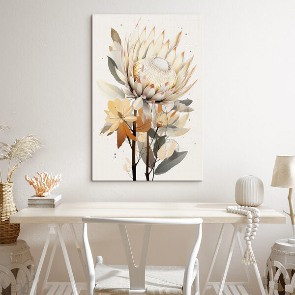 Fleur avec feuilles et fleur blanche Tableaux Fleur avec feuilles et fleur blanche
