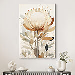 Tableaux Fleur avec feuilles et pétales