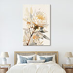 Tableaux Fleur blanche avec centre jaune