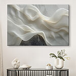 Tableaux Tissu blanc à plis ondulés