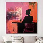 Tableaux Peinture d'une femme assise à une table