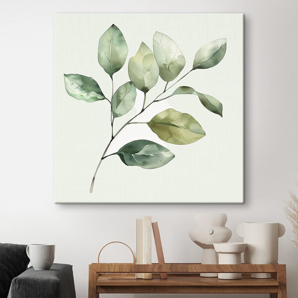 Plante verte feuillue sur fond blanc Tableaux Plante verte feuillue sur fond blanc