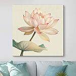 Tableaux Lotus élégant dans des teintes pastel douces.