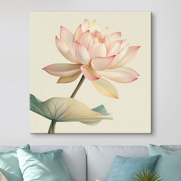 Lotus élégant dans des teintes pastel douces Tableaux Lotus élégant dans des teintes pastel douces