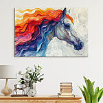 Tableaux Peinture d'un cheval au poil coloré