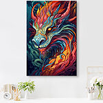 Tableaux Art coloré d'un dragon