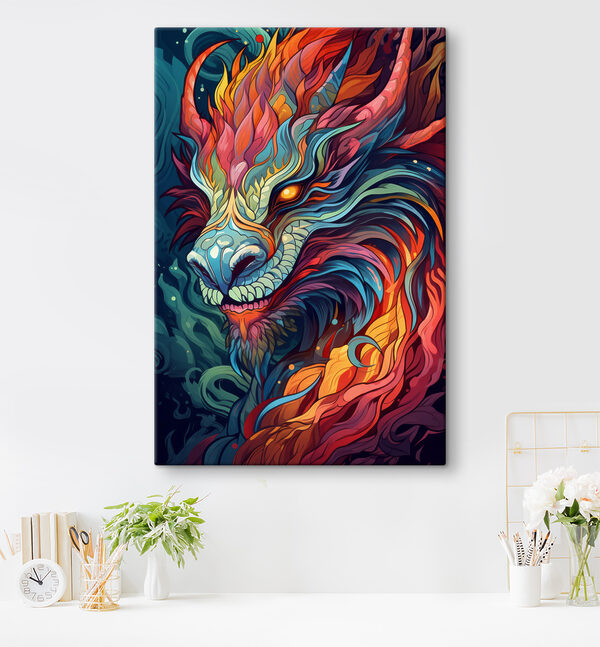 Art coloré d'un dragon Tableaux Art coloré d'un dragon