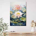 Tableaux Peinture d'une fleur et de feuilles