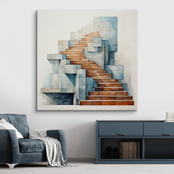 Aquarelle d'un escalier Tableaux Aquarelle d'un escalier