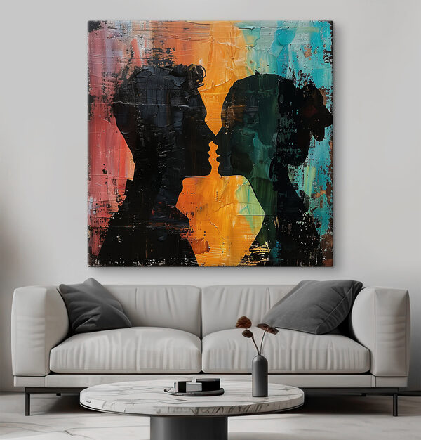 Homme et femme s'embrassant Tableaux Homme et femme s'embrassant