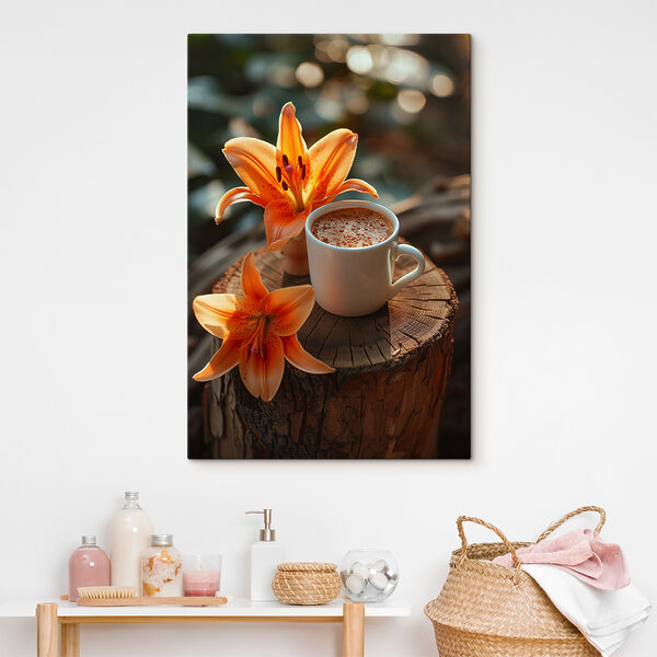 Tasse de café et fleurs d'oranger Tableaux Tasse de café et fleurs d'oranger