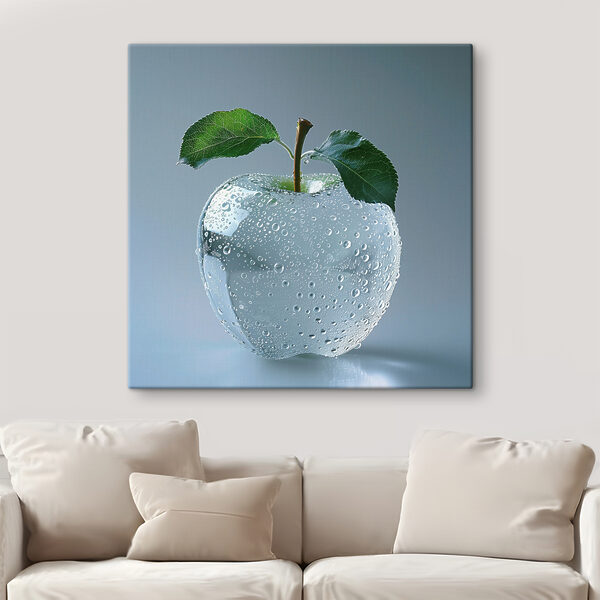Pomme claire avec des gouttes d'eau Tableaux Pomme claire avec des gouttes d'eau
