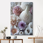 Tableaux Élégantes fleurs en porcelaine aux teintes douces