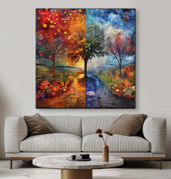 Peinture d'un arbre et d'un chemin Tableaux Peinture d'un arbre et d'un chemin